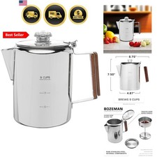 Percolator Coffee Pot — NO Aluminum or Plastic [9 cup] picture