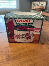 vintage rival potpourri croc holiday edition with poinsettias NEW IN BOX picture