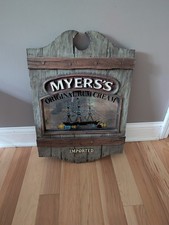 Vintage Myers's Rum Bar Sign Liqour Ship Nautical Advertising Mirror  picture