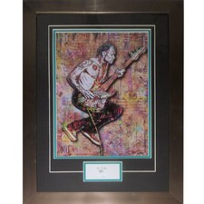 Flea Red Hot Chili Peppers 12x18 Splash Artwork Deluxe Framed with Autograph - J picture