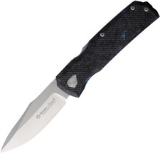 Maserin 502 Power W-Lock Blue Fatcarbon Fiber Folding Bohler N690 Knife 502B picture