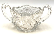 GLOWS TESTED RARE 1907 Indiana Glass Child Sugar Bowl Oval Star EAPG UV Reactor picture