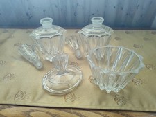 Vintage Fluted Star Design Perfume Bottle Set  Circa 1950-60s picture