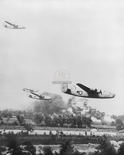 B-24 Liberator Bombers Low Altitude 8x10 Glossy Photo Print WWII HT4136101 picture