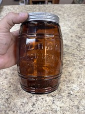 All Orig. Antique 1882 GLOBE Tobacco Company Light Amber Humidor Jar  picture