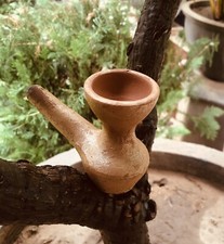 1 PC Handmade Clay Chilam Chillam Chillum Smoking Pipe Terracotta Cigar Hookah picture