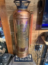 Vintage ~ Foamite Fire Extinguisher Copper / Brass Antique Fireman Collectible picture