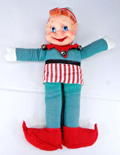 Vintage Rubber Face Christmas Elf Pixie Plush 12