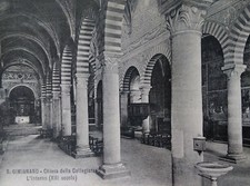 San Gimignano Italy Postcard Early 1900s Rare Collegiate Church Interior Arch picture