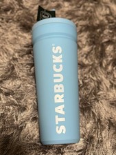 Starbucks 2024 Sky blue soft touch matte stainless steel cold tumbler NEW picture