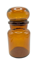 Vintage Amber Apothecary Bubble Jar MCM Belgium 5.5