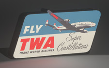 Lighted TWA w/ Constellation Sign – USB Powered – Vintage Style Aviation  picture