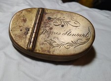 Antique 19th Century Welsh Miners Snuff Box With Decorative Engraving picture