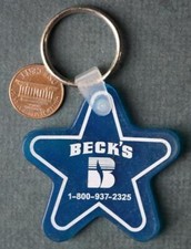 1980-90s Era Atlanta Indiana Beck's Hybrid Seeds star shaped keychain SCARCE--- picture