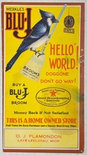 Vintage Merkle Blu-J Broom Advertising Blotter Lake Leelanau Michigan Plamondon picture