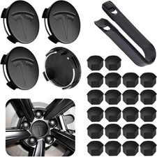 4 Pack Car Wheel Center Hub Cap Kit with 22 Lug Nut Covers, 2.2 in (56mm) Whe... picture
