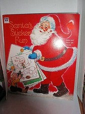 VTG 1967 WHITMAN SANTA'S STICKER FUN CHILDRENS CHRISTMAS ACTIVITY BOOK UNUSED picture
