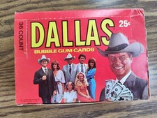 1981 Donruss DALLAS TV Show WAX BOX Complete 36 Packs  JR, BOBBY EWING & OTHERS picture