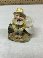 vintage chalkware garden gnome H’pril studio signed 5.5 Inches Tall As Is picture