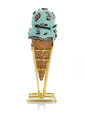 Keren Kopal Chocolate Ice Cream Cone  Trinket Box Decorated & Austrian Crystals picture