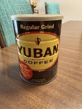 Vtg Yuban Coffee Can with Lid 1 Lb Regular Grind White Plains New York picture
