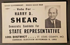 Vtg 50s Election Campaign Card Democratic Candidate Historical Ephemera PB12 picture