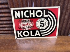Nichol Kola Embossed Sign Advertising 1940s Soda Vintage 14