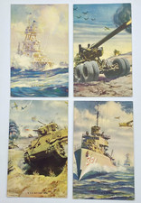 Vtg 1940's Mutoscope U.S. Military Postcards Lot Of 4 picture