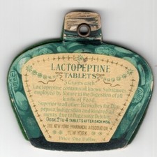 Lactopeptine Tablets Die Cut Bottle Pen Wipe New York Pharmacal Co c1890s RARE picture