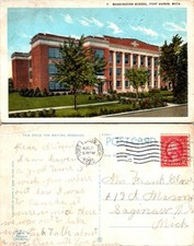 Washington School, Port Huron, Michigan Postcards used 56089 picture
