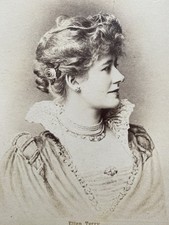 British Actress Ellen Terry Cabinet Card Beautiful Dress Card Has Trimmed Edges picture