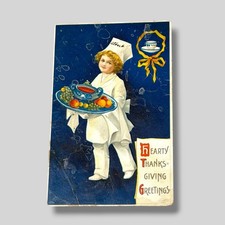 Postcard Hearty Thanksgiving Greetings Unsigned Ellen Clapsaddle Chef Boy E441 picture