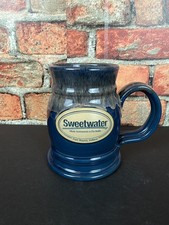 Sweetwater Tankard Mug Federal Blue Sand White Stoneware Deneen Pottery 2015 New picture
