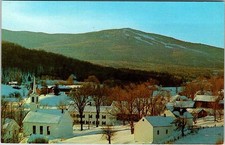 West Dover VT postcard WEST DOVER VILLAGE WITH MOUNT SNOW IN WINTER o/24 AO8643 picture