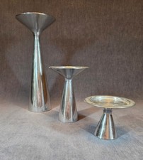 Vintage Set of three 1994 Nambe Studio Candle Holders (A) picture