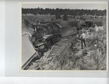 GRAND CANYON ORIGINAL PHOTO TRAIN WRECK VINTAGE 7 X 9 INCH RAILROAD 1939 picture