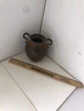  Antique Bronze / Copper Cooking Pot / Vase / Jar w/ Two Handles 5.75