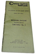 SEPTEMBER 1982 CHESSIE SYSTEM CANADIAN DISTRICT EMPLOYEE TIMETABLE #2 picture