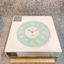 MCM Michael Graves Design Celadon Painted Glass Face Wall Clock New Old Stock picture