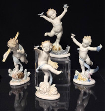 4 Vintage Porcelain Metzler & Ortloff Figurines Four Seasons Germany MINT 5.5