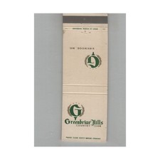 Matchbook Cover Greenbriar Hills Country Club Kirkwood MO picture