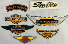 Lot of 7 Vintage Harley Davidson Motorcycles Biker Sew On Patches Embroidered picture