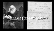 WILLIAM CULLEN BRYANT - ALS Signed Letter 1871 Autograph Evening Post Poetry COA picture
