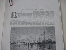 1892 Art Print ENGRAVING / Article - Picturesque NEW YORK CITY NY NYC Architect picture