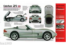 1998 CATERHAM 21 SPEC SHEET / Brochure / Pamphlet / Catalog / Photo's picture