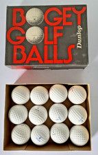 BOXED SET OF TWELVE RARE VINTAGE DUNLOP BOGEY GOLF BALLS picture