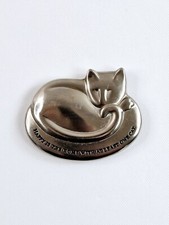 Sacchi Silver Metal Paperweight Happy Is The Home With At Least One Cat Kitty picture