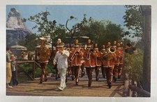 Vintage Disneyland Unused Postcard of Disneyland Band Marching A-8 circa 1957 picture