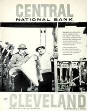 Central National Bank Cleveland Ohio Building Construction Vtg 1958 Mag Print Ad picture