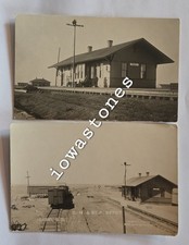(2) RPPC's Isabel South Dakota C.M. & ST.P. Railroad Depot Orig Cundill Photo picture